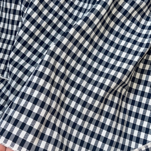 Love Olive Co • Gingham Tiered Dress navy and white tie shoulder - Picture 6 of 8